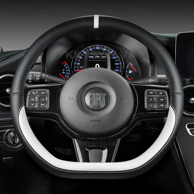 Microfiber Leather Car Steering Wheel Cover 38cm For Fiat Tipo Fullback Strada Toro Doblo Freemont Bravo Stilo Auto Accessories