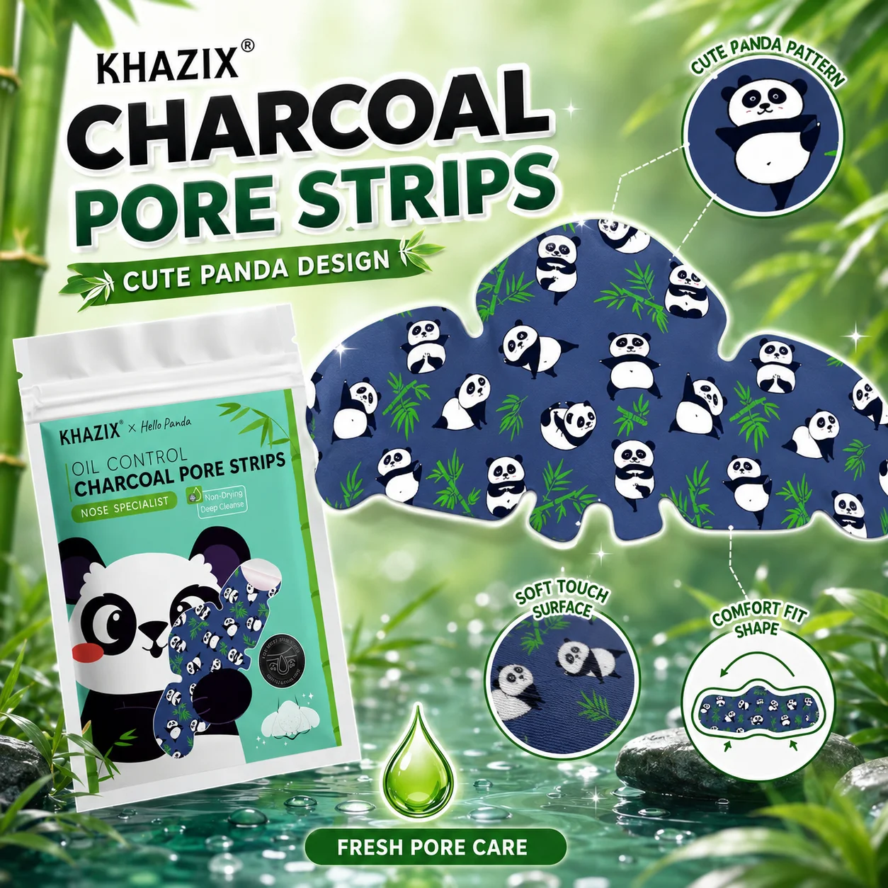Nose Pore Cleansing Strips, Soft Fit Peel-Off Nose Patches for Daily Facial Skin Care