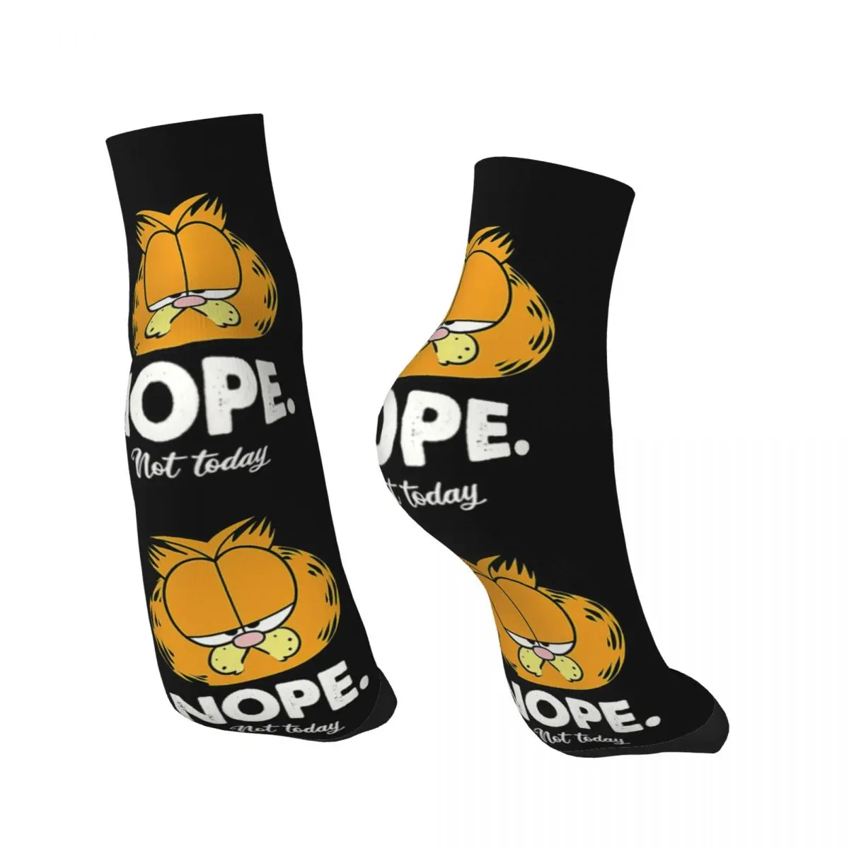 Garfields Nope Dress Socks Men Women Warm Funny Novelty Cat Crew Socks