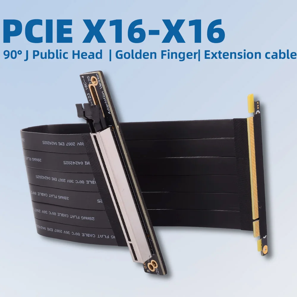 Elbow PCIE 3.0 X16 Male To Female Graphics Card Extension Cable Riser Goldfinger Right-angle 90-degree Motherboard Slot Blocked