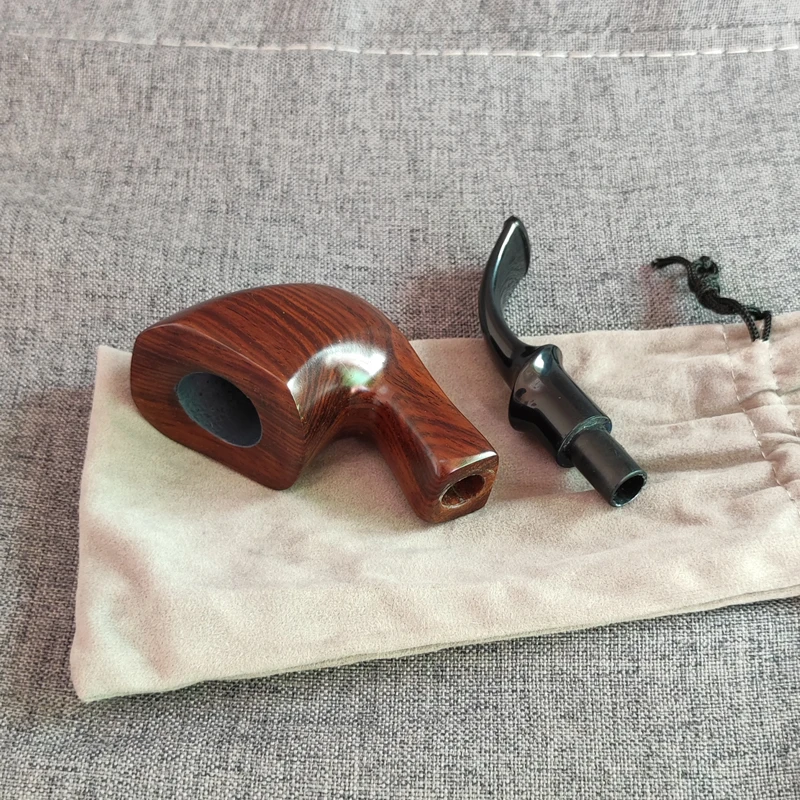 1pcs Ebony Wood Pipes Smoking Pipe Bent Type Pipe Accessory Wooden Pipe