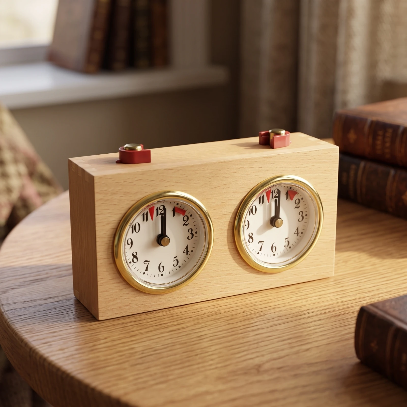 Mechanical Chess Clock Wind-up Chess Clock with Wooden Case Battery-Battery-Not-Required Compact for Tournaments