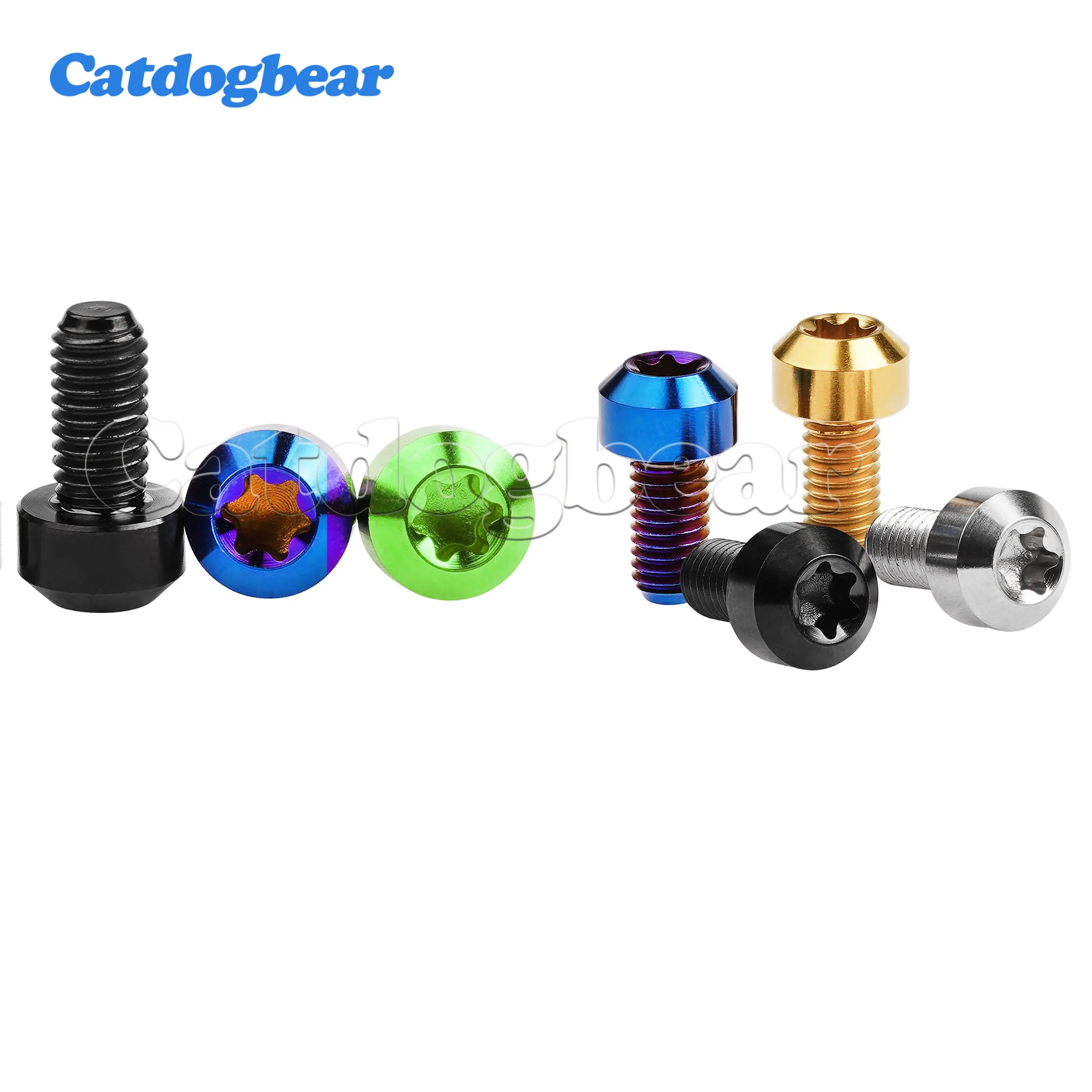 Catdogbear 4PCS M5M6x10 15 20 25 30 35 40 45 50 60 65 70  80 mm Titanium Bolt Rounded Column Torx Head Screw For Bicycle Motor