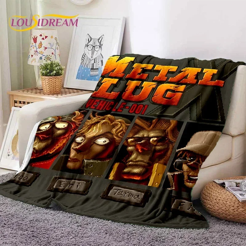 Metal Slug Classic Retro Game Cartoon Soft Flannel Blankets,Throw Blanket Comfortable Blanket for Picnic Beds Home Bedroom Gift