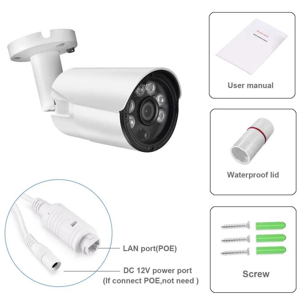 AZISHN 8MP 5MP 4K IP Camera Face Detection CCTV Security Cameras Outdoor Audio Email Alerts Video Surveillance For NVR System