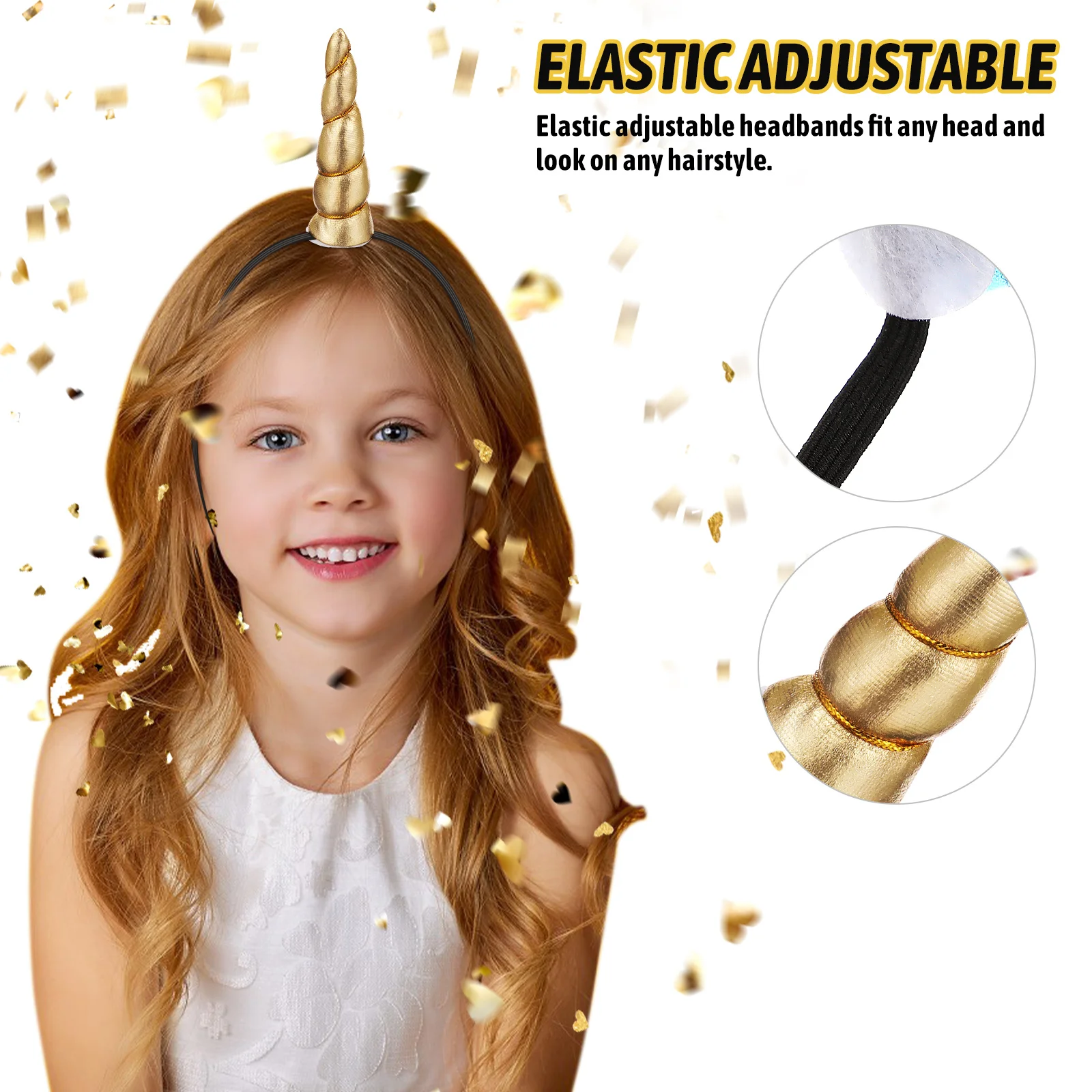 

5pcs Unicorn Headbands Elastic MixedColors GirlsDailyUse StretchPonytailHolders SoftMaterial NonPulling