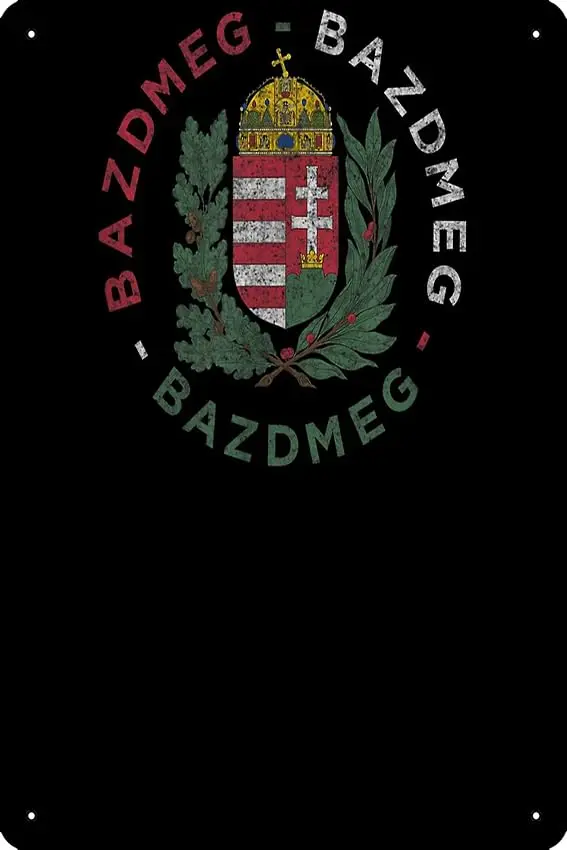 Bazdmeg-cartel de Metal para decoración de Bar, Pub, garaje, cueva de hombre, arte de pared, idioma de la cultura escandinava, Magyar, Nyelv, Kultúra, 8x12 pulgadas