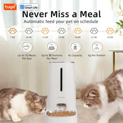 4L Automatic Pet Feeder for1/2Cats,WiFi Smart Feed Automatic Pet Feeder for Cats& Dogs,Timed Pet Food Dispenser with APP Control