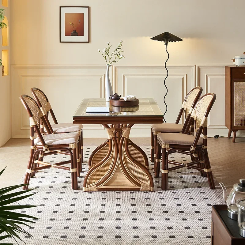Modern Living Room Dining Tables Kitchen Wooden Meeting Office Dining Tables Minimalist Design Home Furniture Mesa Comedor LLDT image 3