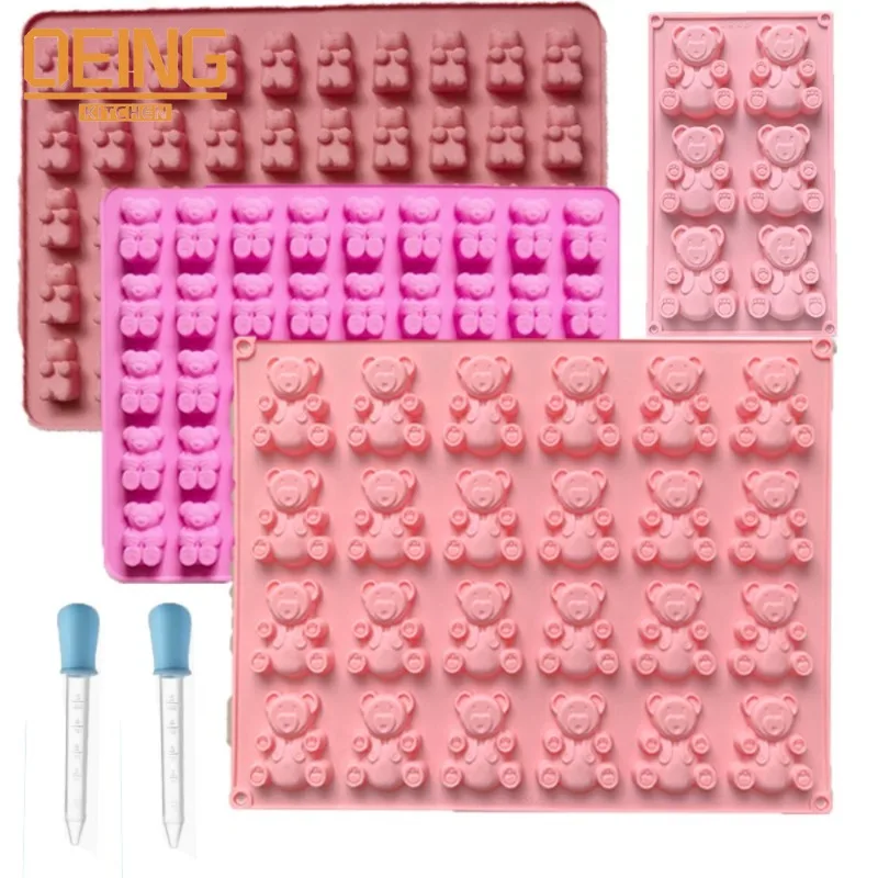 

Gummy Bear Candy Silicone Mold Novelty For Chocolate Pastry Ice Cube Shape Silicone Cake Baking Molds Candle Mold Accessories
