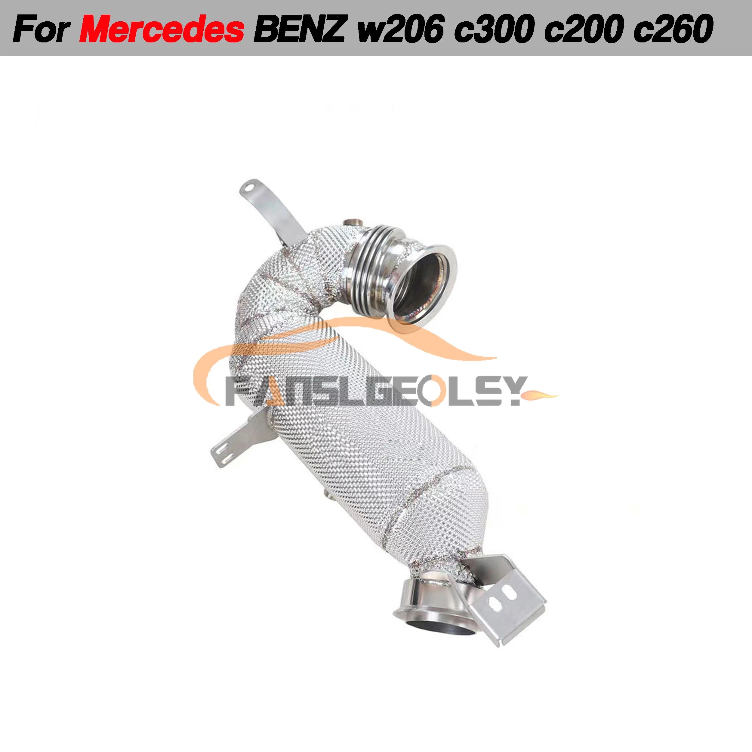 

For Mercedes Benz W206 C300 Left Drive Performance Downpipe Exhaust System With Heat shield and catalytic converter Headers