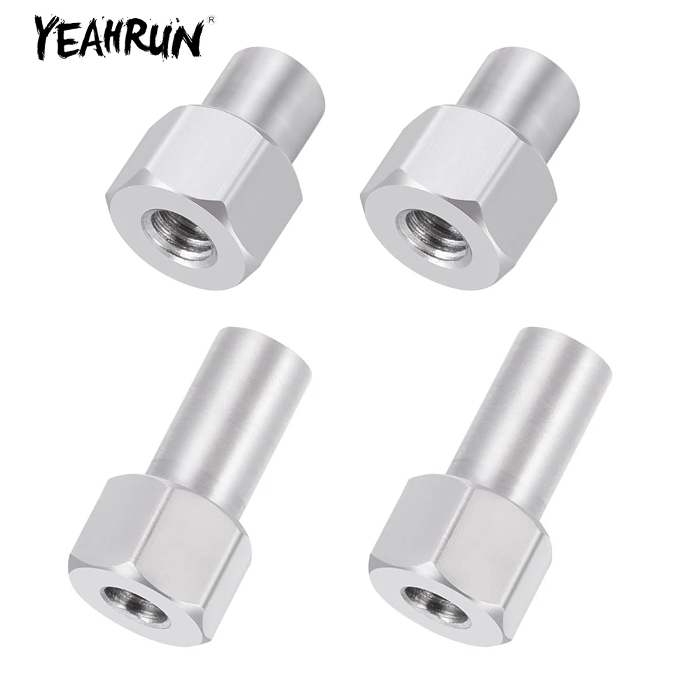 YEAHRUN 4PCS M2 Long Wheel Nuts 2/3/5mm Hex Wheel Nuts Extension Adapter For 1/24 RC Crawler Car Axial SCX24 AX24 Upgrade Parts