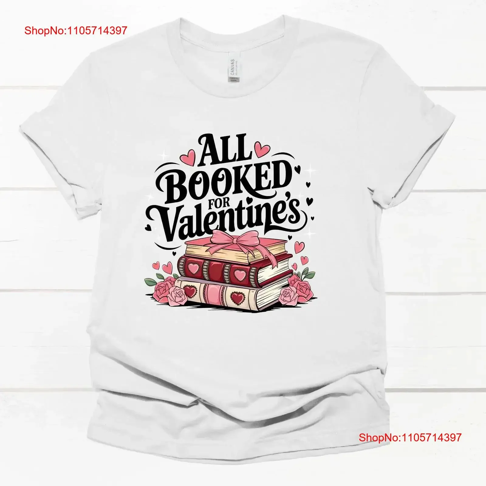 Valentine's Day T Shirt Funny Book Lover GifT All Booked Love Reader Apparel Literary Valentine Top Bookworm vintage Washed