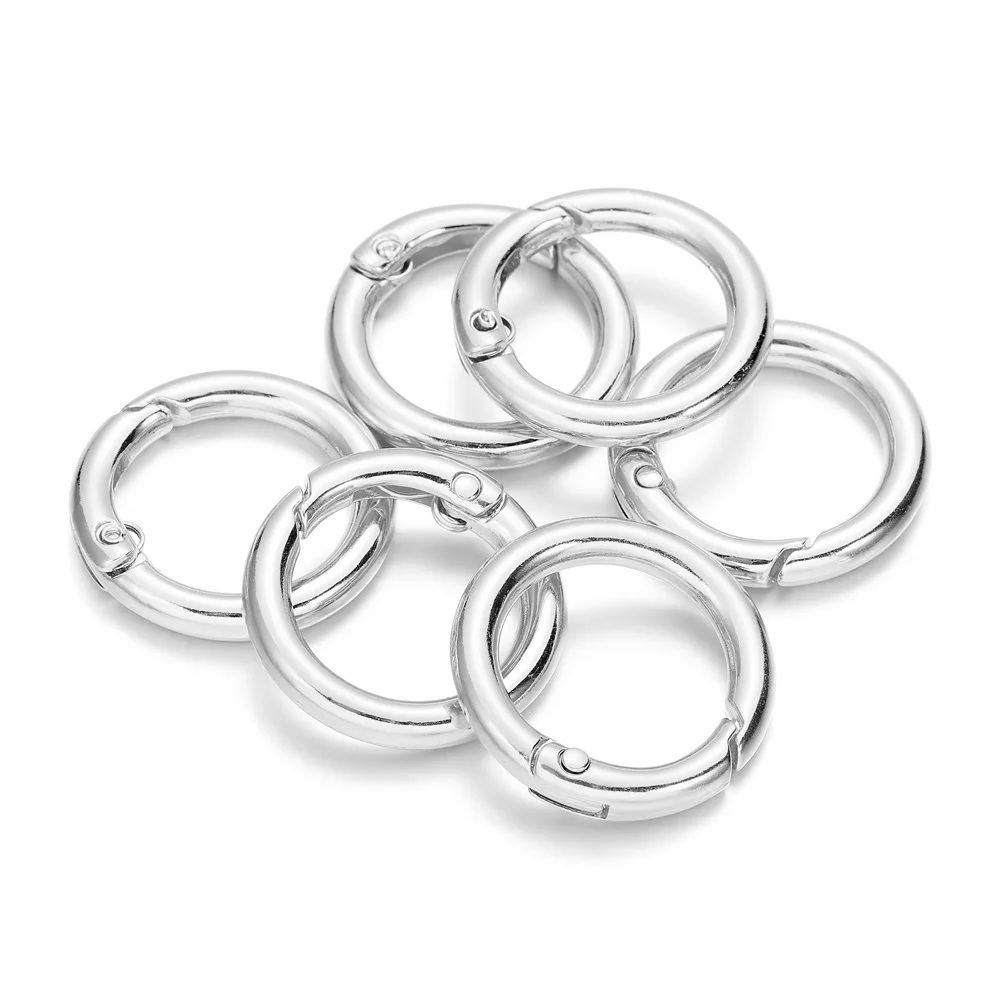 5 adet Metal O Ring bahar klipsler açılabilir karabina çanta anahtarlığı klipler kanca köpek zincir tokaları konnektörleri DIY takı yapımı için