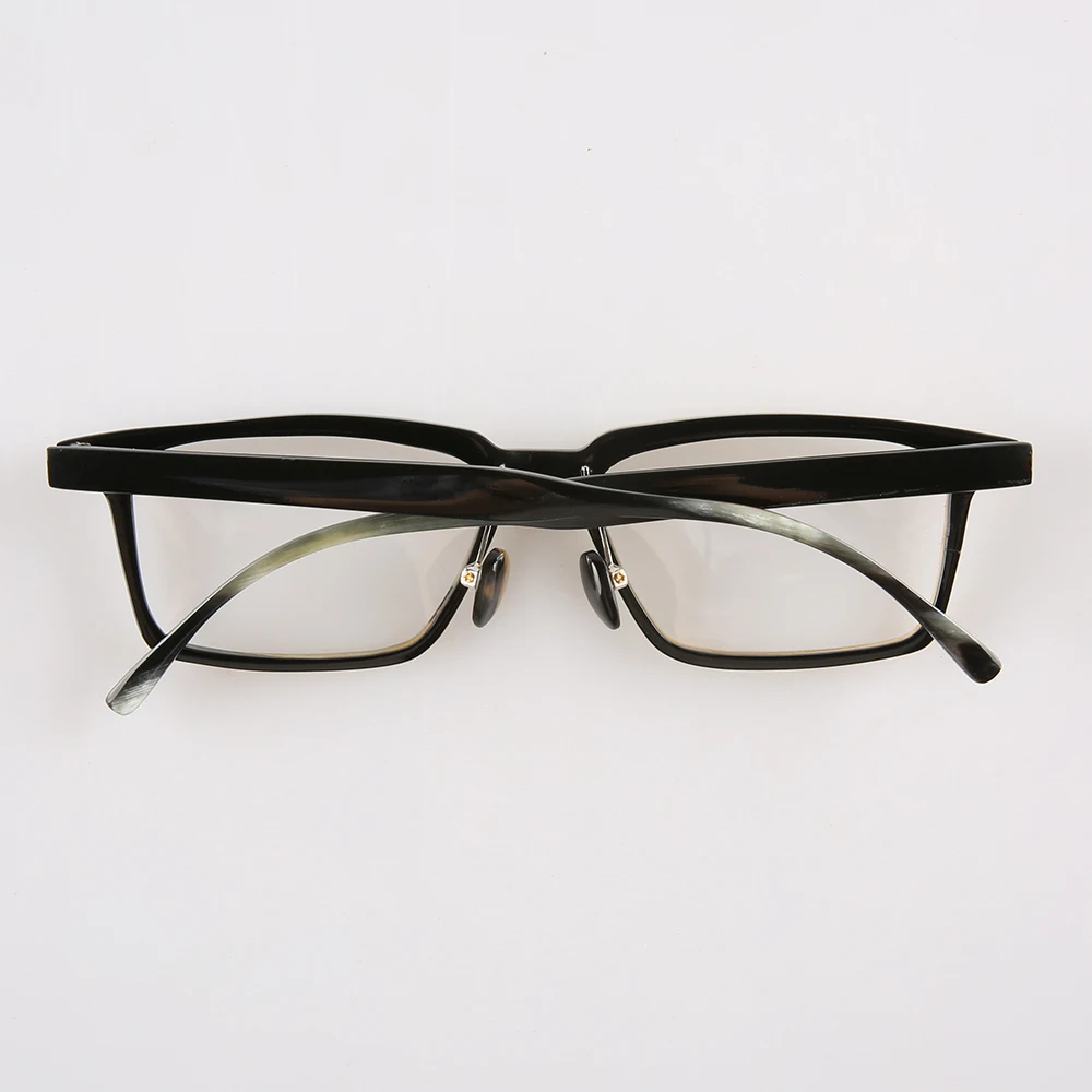 Eyeglass Frames Unique Vintage Square Business Graduated Lenses Handmade Black White Horn Man Glasses Frames Myopia Eyeglasses