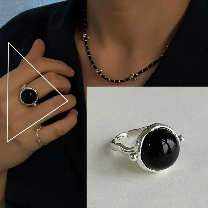 Women's 925 Sterling Silver Wide Vintage Ring