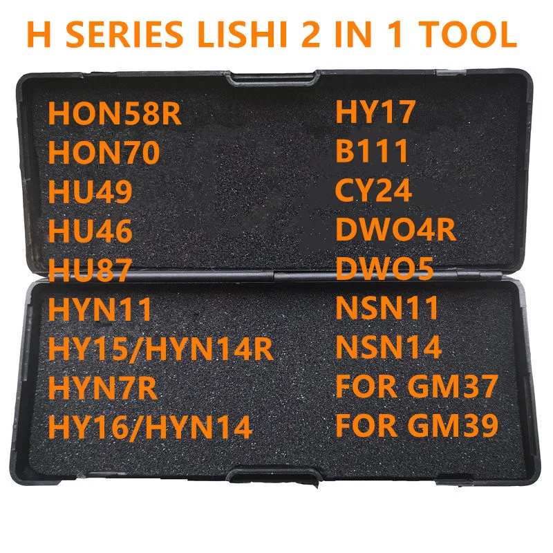 

H SERIE Lishi Tool 2 in 1 HON58R HON70 HU49 HU46 HU87 HYN11 HY15 HYN7R HY16 HY17 B111 CY24 DWO4R DWO5 NSN11 NSN14 FOR GM37/GM39