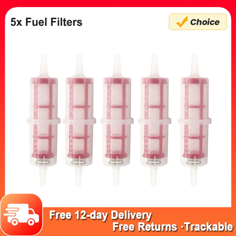 5 X In-line Diesel Fuel Filters Universal Forklift Filter 8-10mm 5pcs 3/8