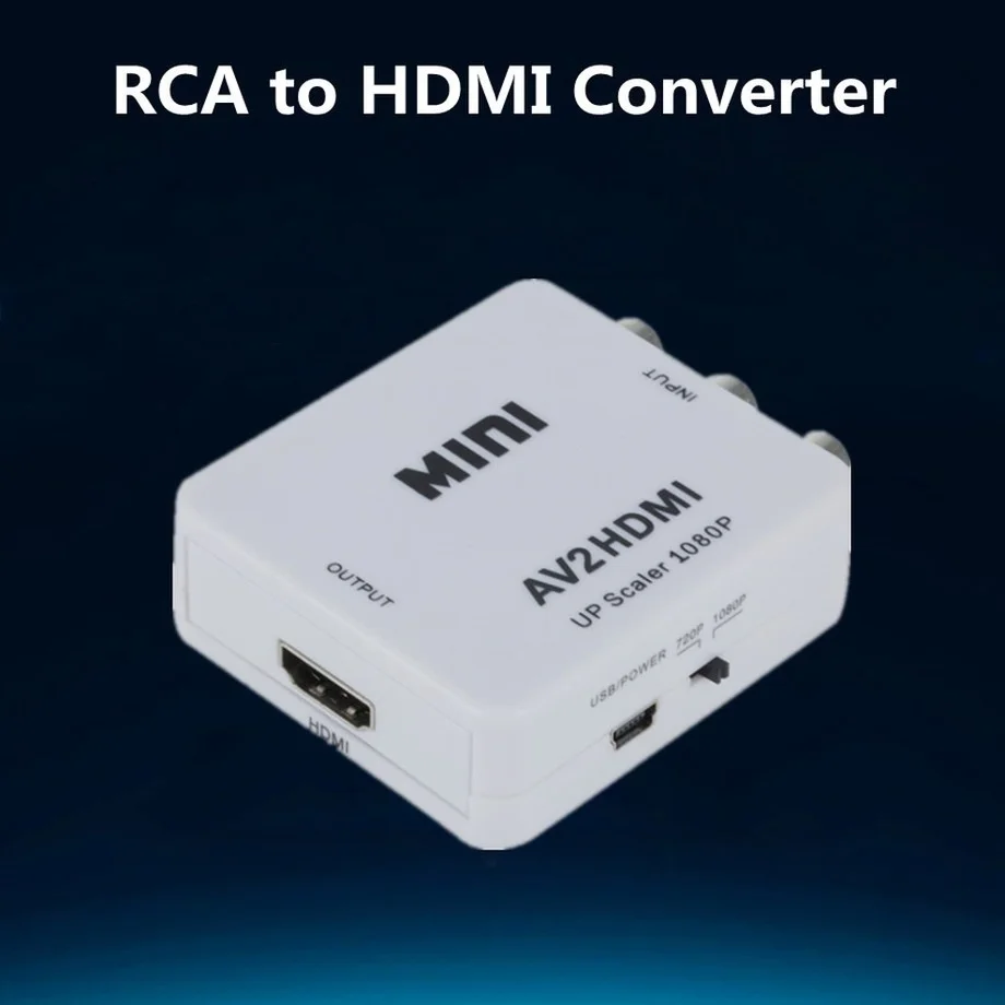 1080P RCA AV To HDMI-compatible Composite Adapter Converter AV2HDMI Adapter For TV PS3 PS4 PC DVD Xbox Projector with USB Cable