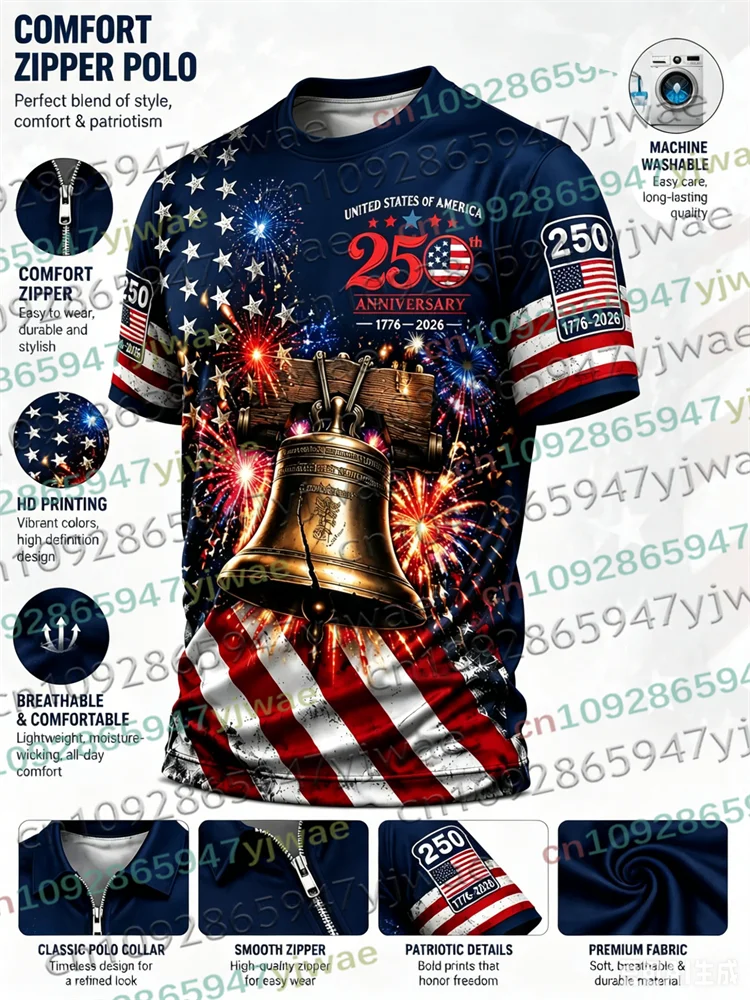America 250th Anniversary Parent-child TShirt USA Flag 1776–2026 Patriotic American Independence Day Apparel Fourth Of July Top