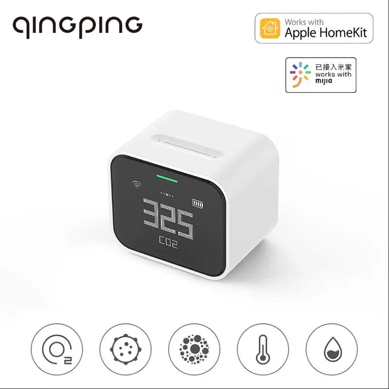 

Qingping Air Monitor Lite Retina Touch Screen CO2 PM2.5 PM10 Temperature Humidity Detector Work Mi Home App HomeKit Air Monitor