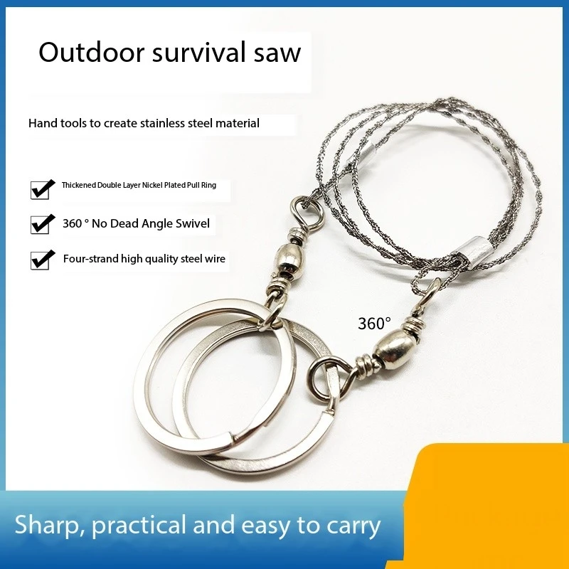 

Multi Functional Portable Outdoor Mountaineering Camping Adventure Survival Hand Pulled Stainless Steel Wire Rope Saw