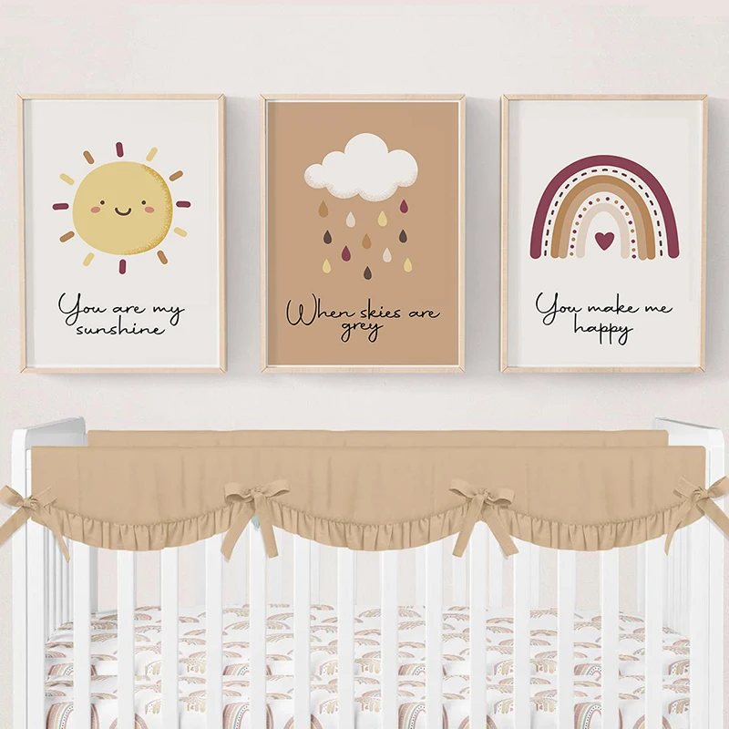 You Are My Sunshine Nursery Wall Art Canvas Posters and Prints Cute Pictures for Baby Shower kids and Girls' Bedroom wall Decor