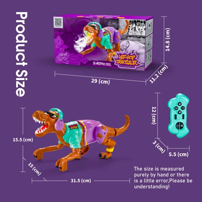 Spray dinosaurios seguimiento infrarrojo RC Animal con sonido ligero Robot electrónico caminar niños RC juguetes regalo cumpleaños para niños