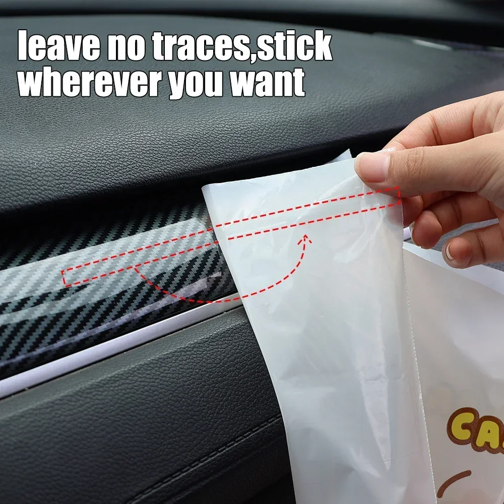 Disposable Car Garbage Bags Capybara Pattern Trash Bags Car Seat Back Self Adhesive Cleaning Bag Portable Table Edge Garbage Bag