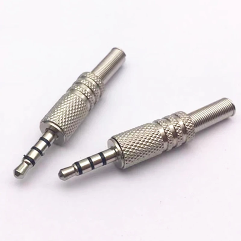 4pin 4-pole ring headphone plug 3.5mm quad-pole audio head 3.5 quad-section solder wire DIY solder head A4