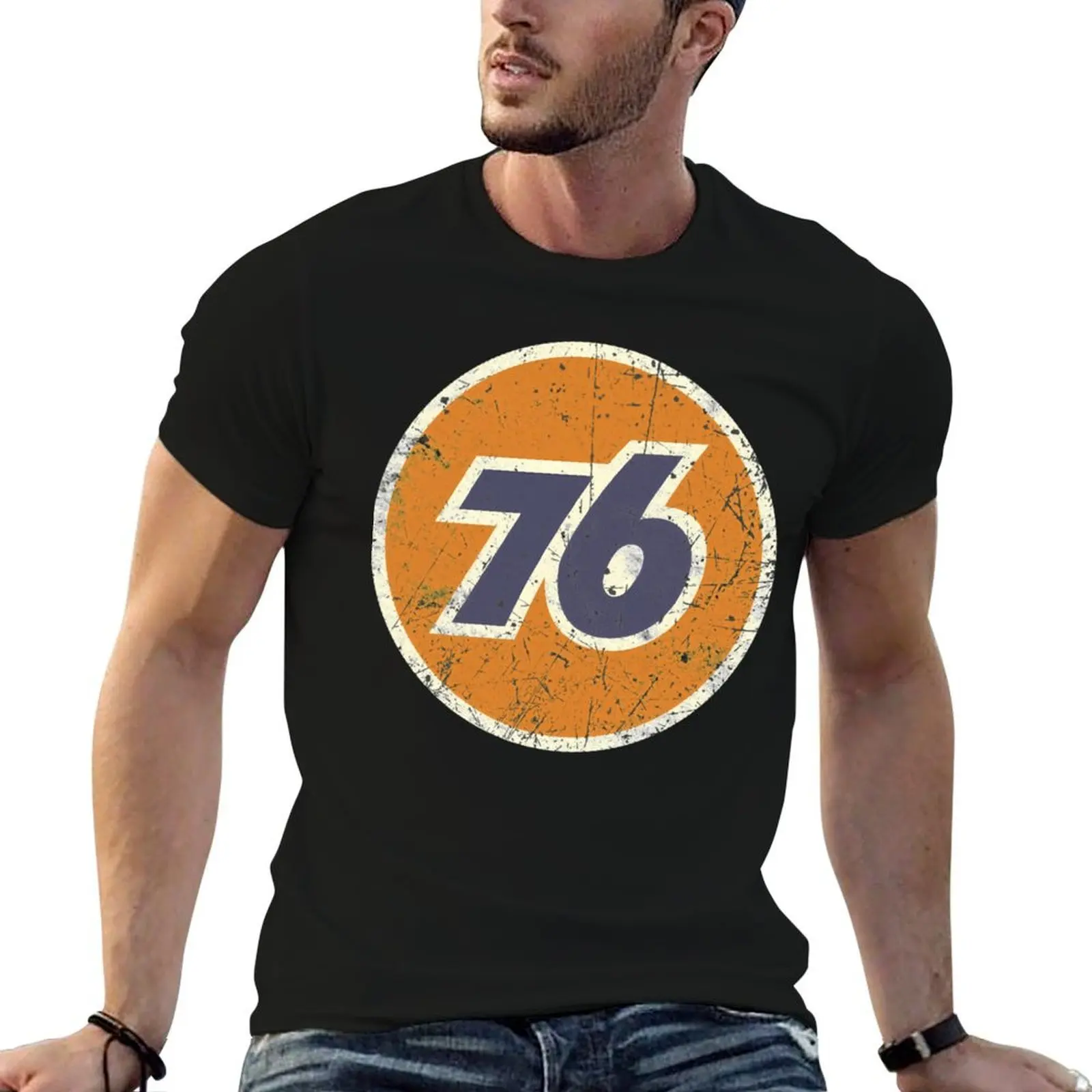

76 Oil Union Vintage T-Shirt cotton t shirts man 100% funny t shirts cotton T-Shirt
