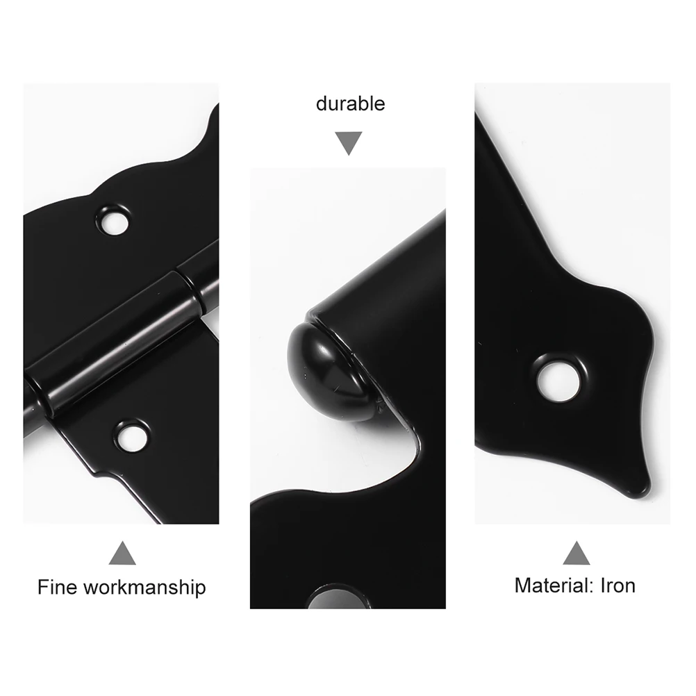

Black Paint Hinge Noiseless Rustic Hinges Pattern Polished Strap T-Strap Iron Smooth Closing Generous