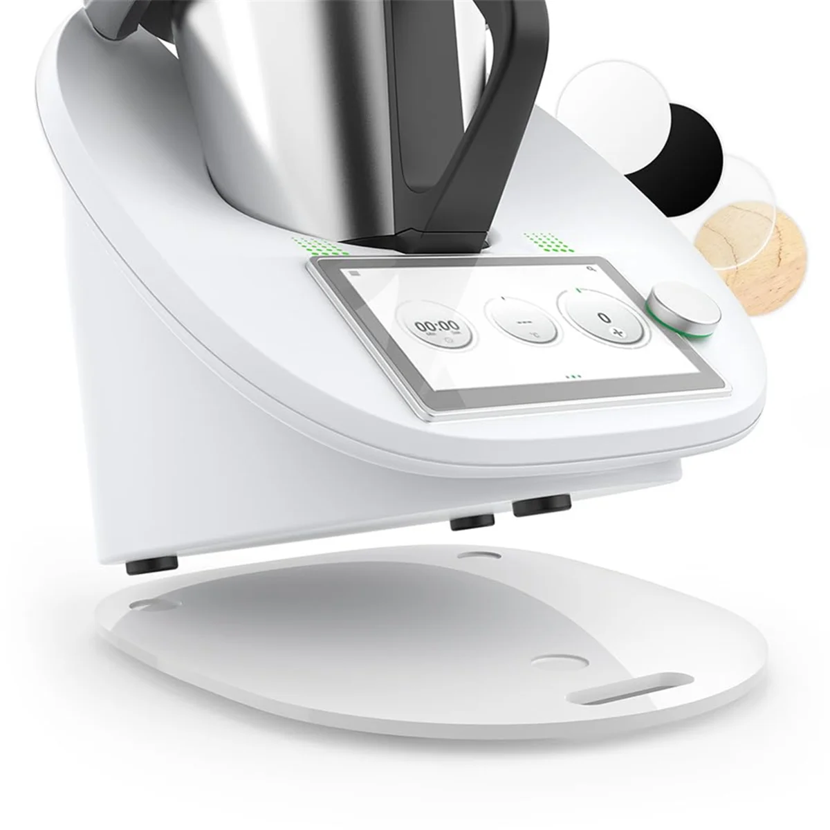 Thermomix,グライダー,ホワイト,tm6,tm5用の移動式アクリルローリングボード