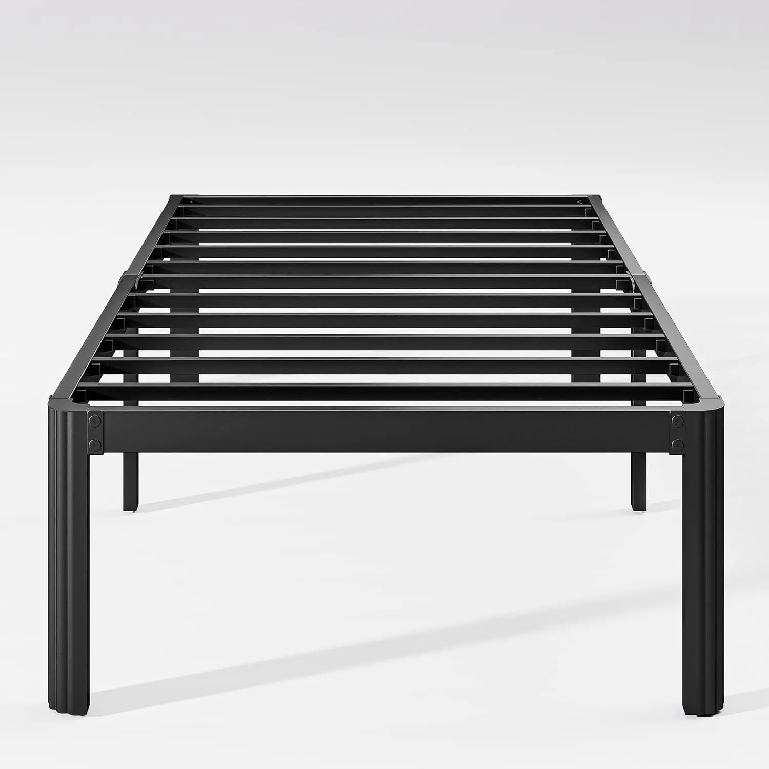 

18in Heavy Duty Twin Bed Frame No Box Spring Needed, Metal Platform Bed Frame Twin with Round Corners, Easy Assembly, No