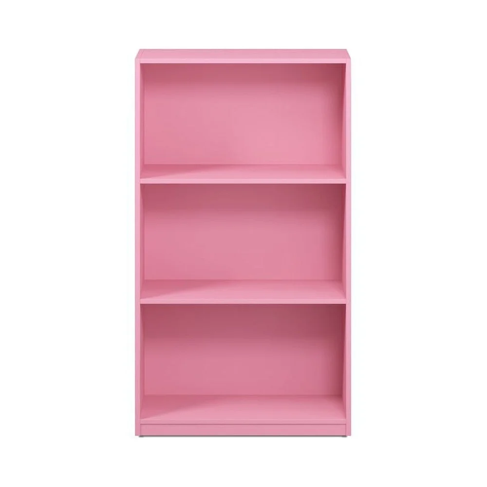 3-Tier Bookcase Storage Shelf Durable Composite Wood Open Design Perfect Office Kids Room Easy Assembly Wipe Clean