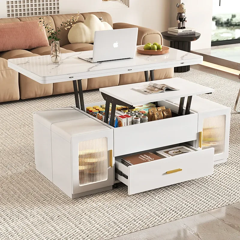 Multifunctional Lifting Coffee Table Dining Table Dual Purpose Small Apartment Living Room Household Two in One Mobile