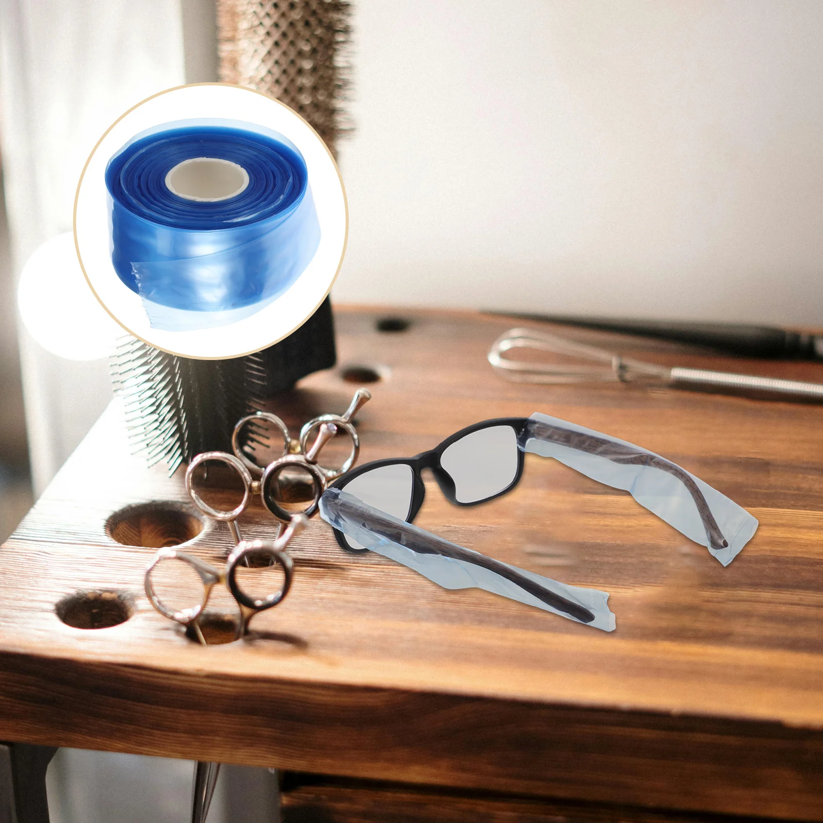 

1 Roll Pvc Protector Blue For Hair Coloring Lightweight Temple Sleeves Salon Eyeglass Covers Spectacles Temple Sleeves Eyeglass