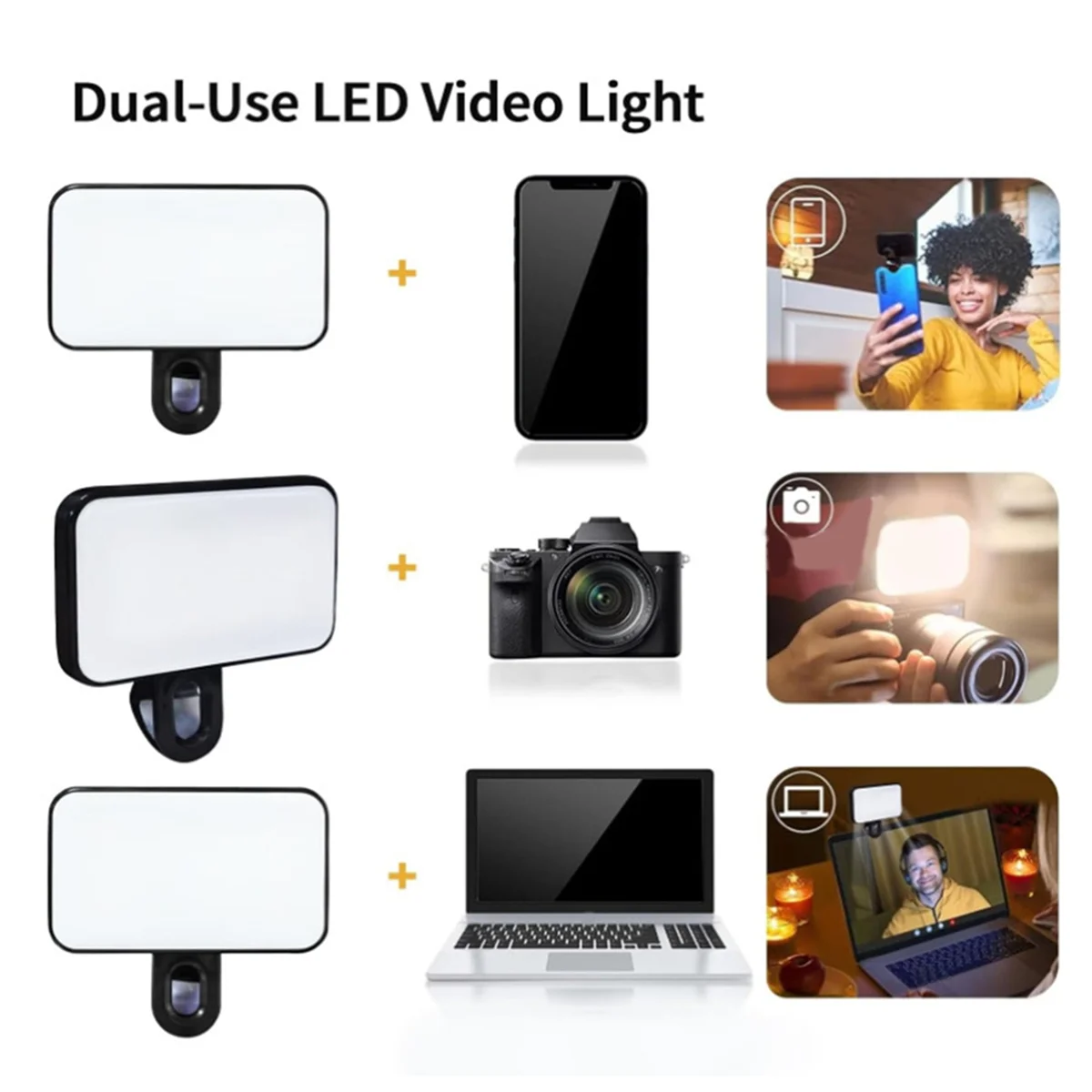 

【Последняя ссылка!】{3 режима регулируемой яркости, портативная мини-заполняющая лампа для селфи, перезаряжаемая лампа для телефона, ноутбука, планшета, встреч