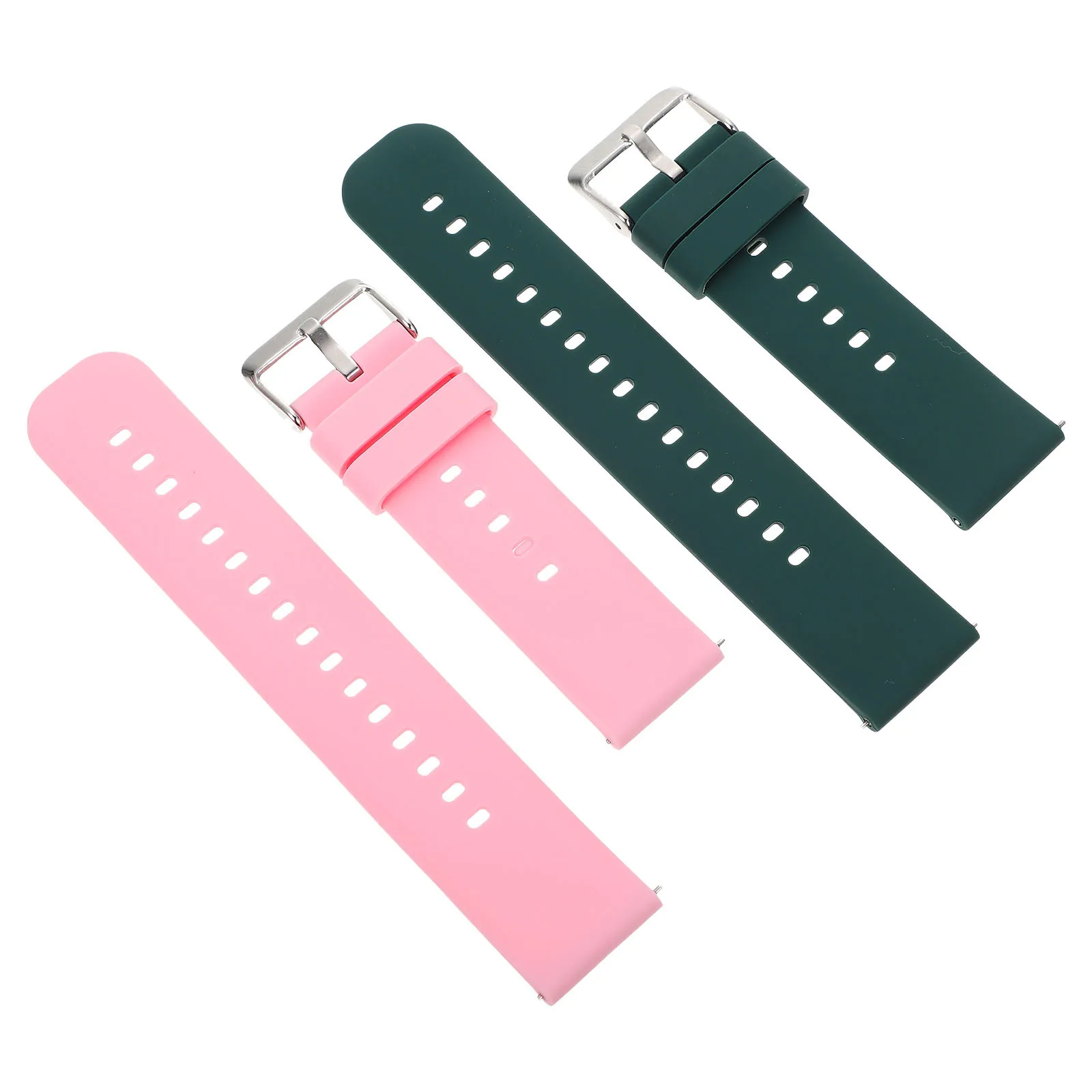 

2Pcs Silicone Watch Band Adjustable Smartwatch Strap Replaceable Non-Slip Comfortable Casual Watchband Watch Bands