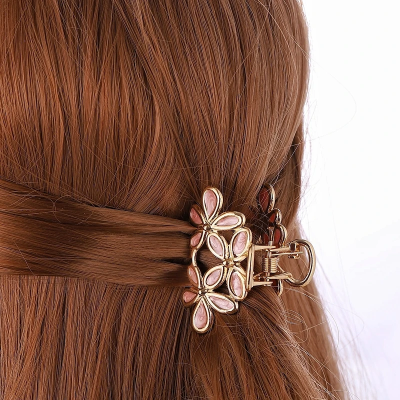 Temperament girl flower hair clip back head day sweet grab clip