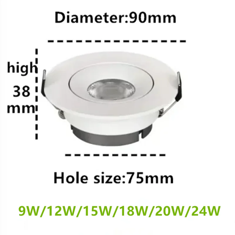 الترا عالية الجودة راحة LED النازل رقيقة جدا مصباح السقف 9W12W15W18W20W24W COB الأضواء AC110V-230V إضاءة داخلية