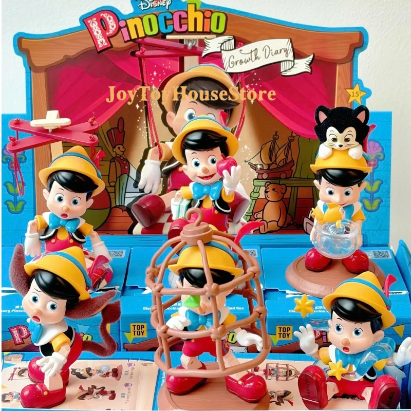 

Подлинная серия дневника роста Пиноккио Диснея, слепая коробка, сумка для догадок, оригинальные игрушки, куклы, милые аниме-фигурки, настольные украшения, подарки