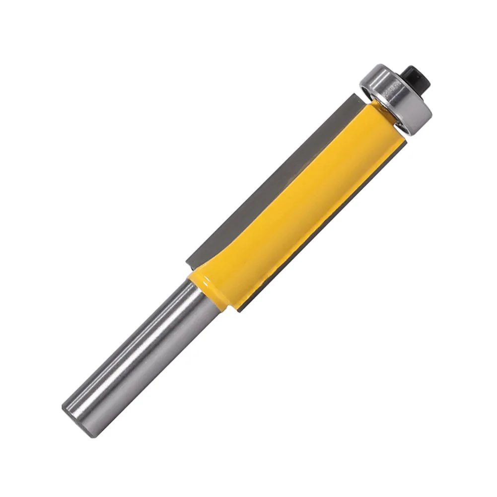 1PC 8MM Shank Milling CUTTER ไม้แกะสลัก 40mm Flush Trim Router บิตแบริ่งสําหรับไม้แม่แบบรูปแบบบิตทังสเตนคาร์ไบด์