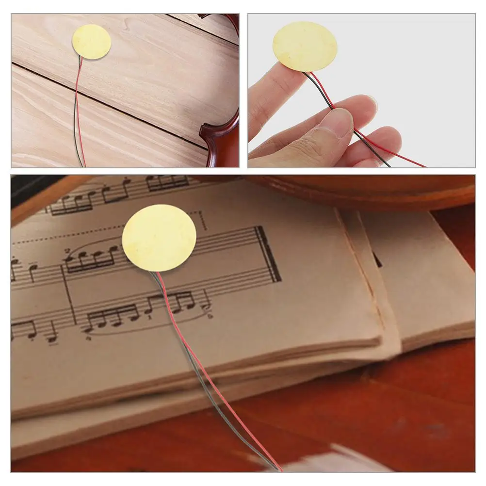 

40 Pcs Piezo Discs Ceramic Sounder Guitar Accessories Music Trigger Sensor Electric Ceramic Guitar Components Piezo