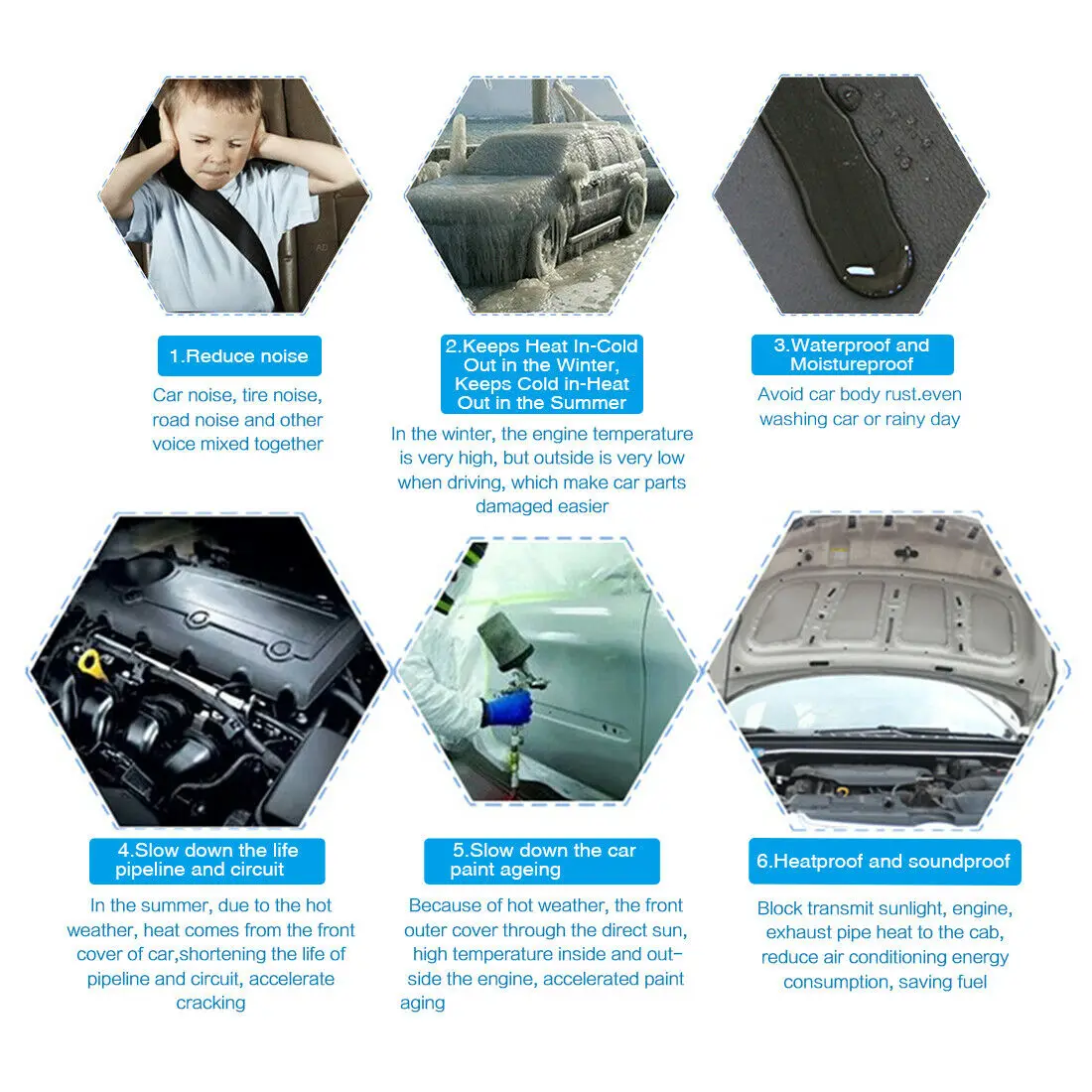 Closed 6mm Interior Floors Audio Mat Deadening pad Sound for proof Noise Heat Insulation Pad Sheets Sealing Closed