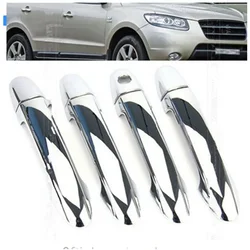 Car styling ABS Chrome Door Handle Bowl Trim Door handle Protective covering Cover Trim for Hyundai Santa Fe / IX45 2006-2012