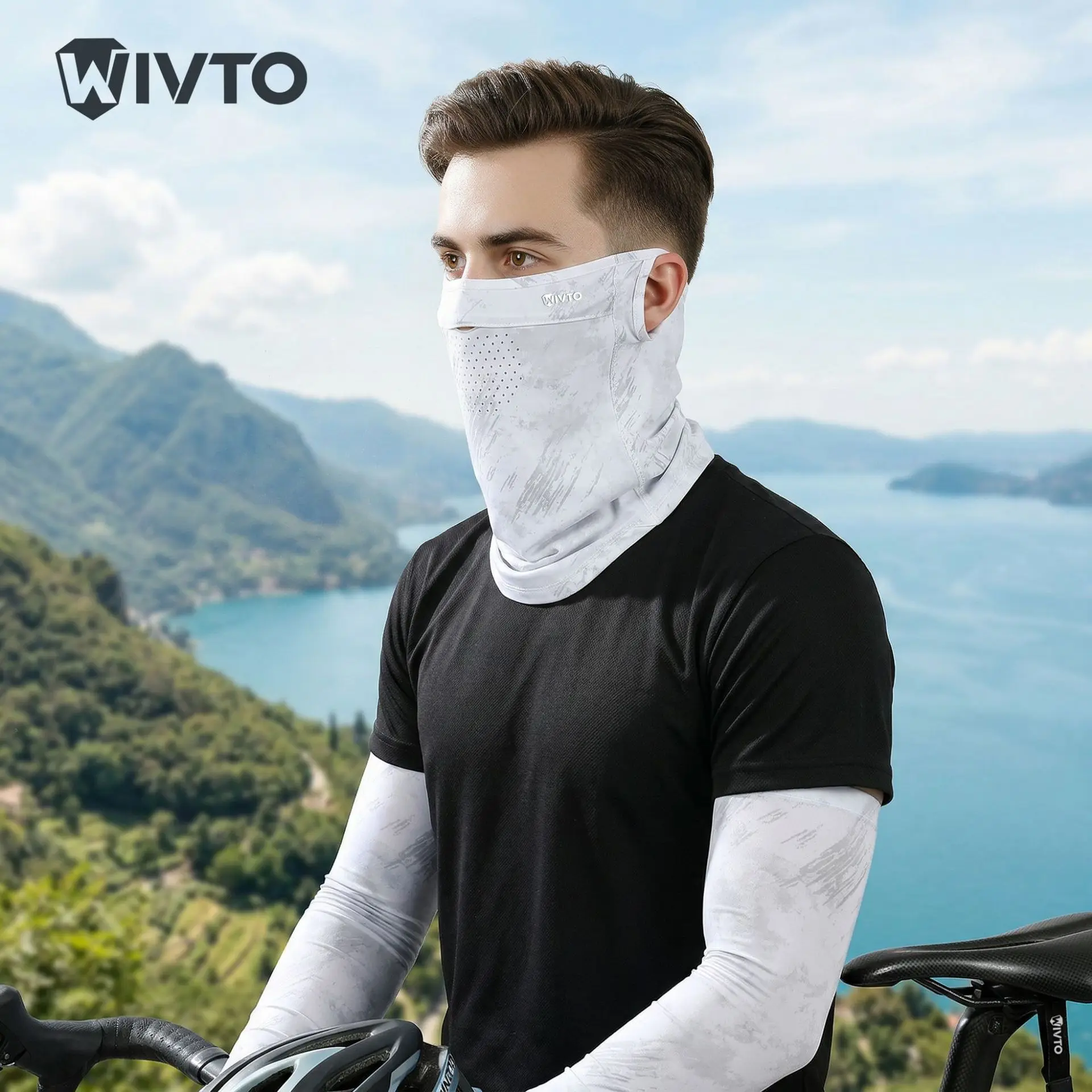 Summer Sun Protection Mask for Men, Ice Silk Balaclava Magic Headband, Cycling Neck Gaiter Full Face Fishing Outdoor
