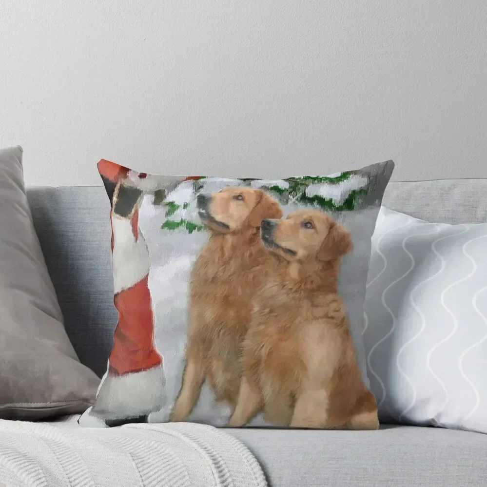 

Golden Retriever Christmas Art Gifts Throw Pillow Sofa Covers For Living Room christmas pillowcases Christmas s Covers pillow