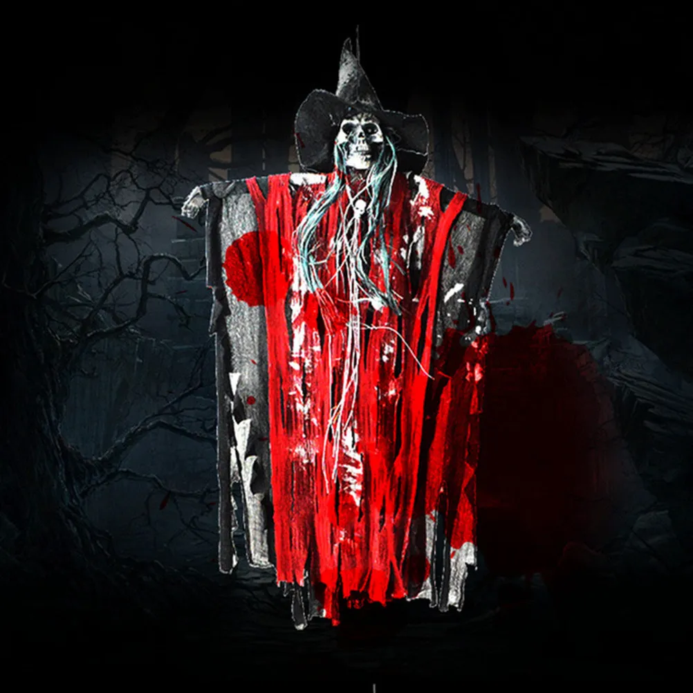 1Pcs Voice-Activated Necromancer Hanging Ghost Halloween Prop Scary Moving Wings Halloween Decorations Haunted House