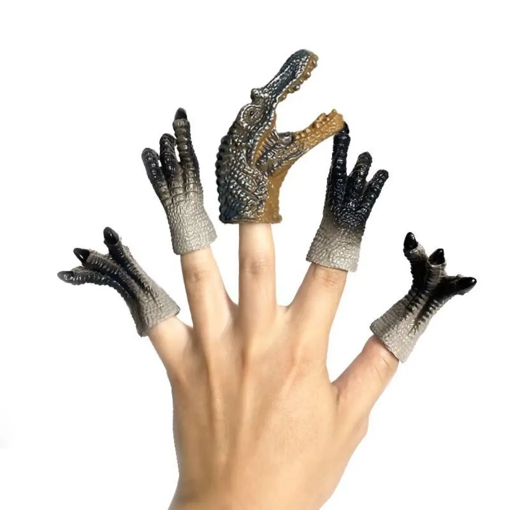 

5pcs Cartoon Dinosaur Dinosaur Finger Puppet Toys Hand Puppets Finger Doll Dinosaur Head Hand Puppet Mini Rubber